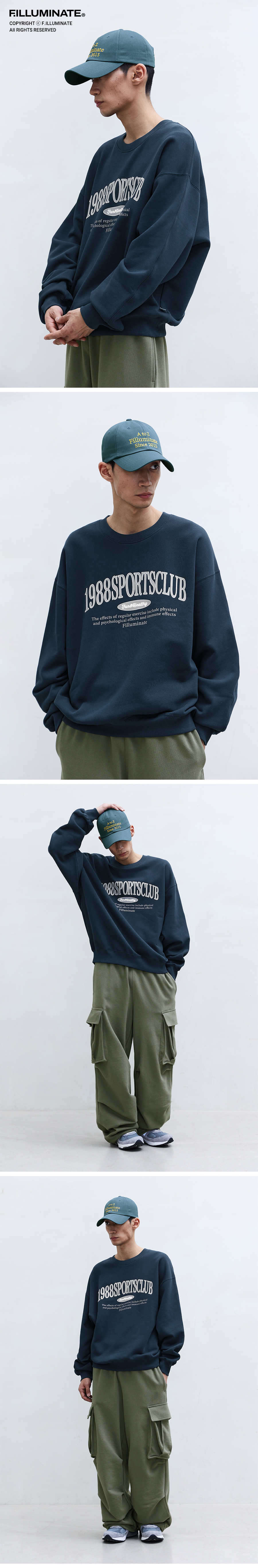 F.ILLUMINATEのFLM Sports Club Sweatshirt 全3色 Sports Club Sweat Shirt-Navy - F.ILLUMINATE