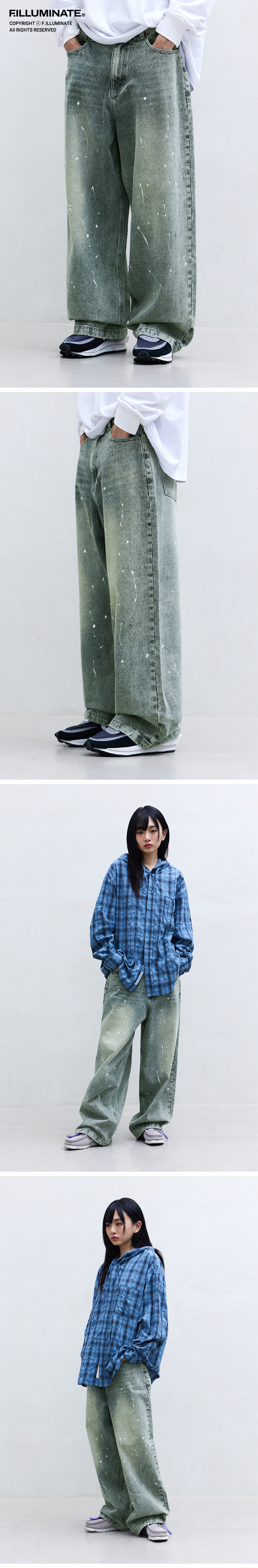 MUSINSA | FILLUMINATE Splash Wash Wide Denim Pants - Light
