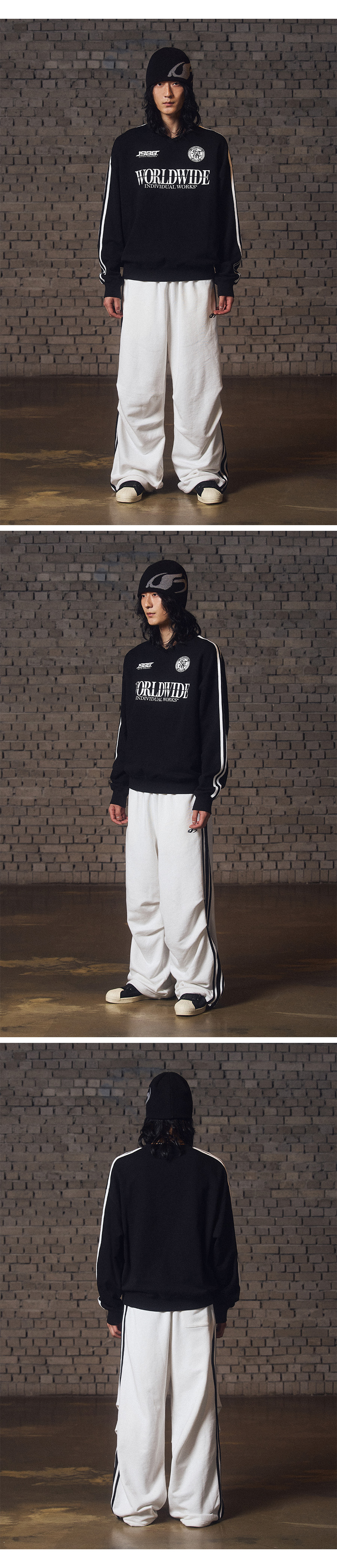 スウェット・トレーナー F.ILLUMINATE World Wide Track Sweatshirt 4FT1555 World Wide Track Sweatshirt-Black - F.ILLUMINATE