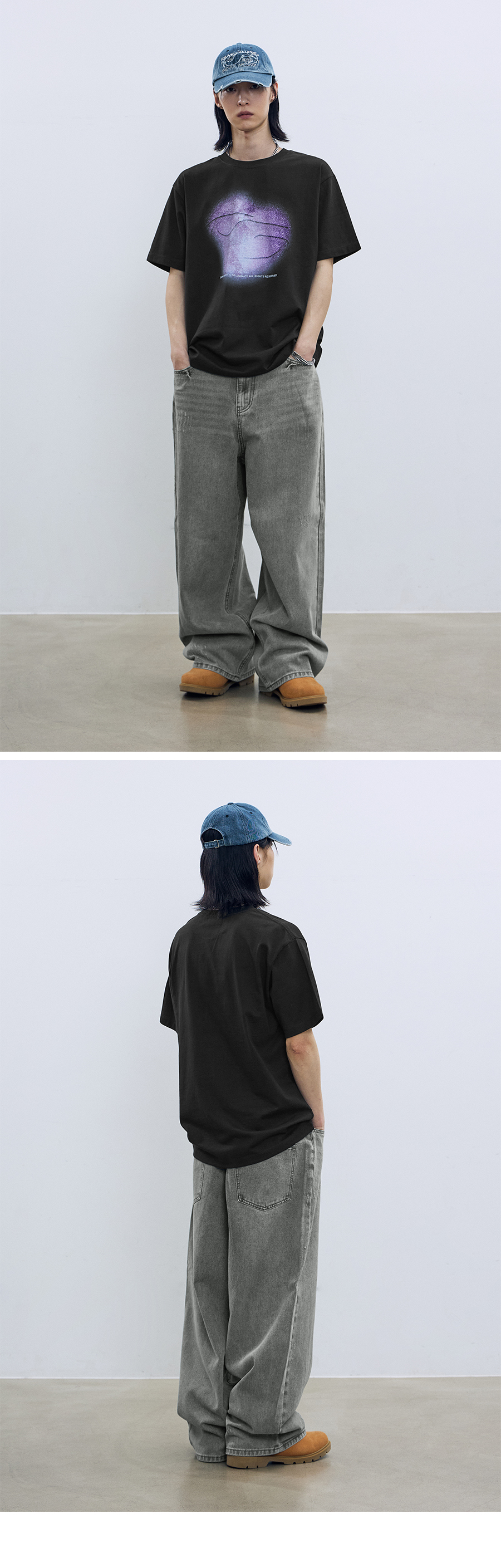 MUSINSA | FILLUMINATE Vintage Washed Denim Ball Cap-Indigo