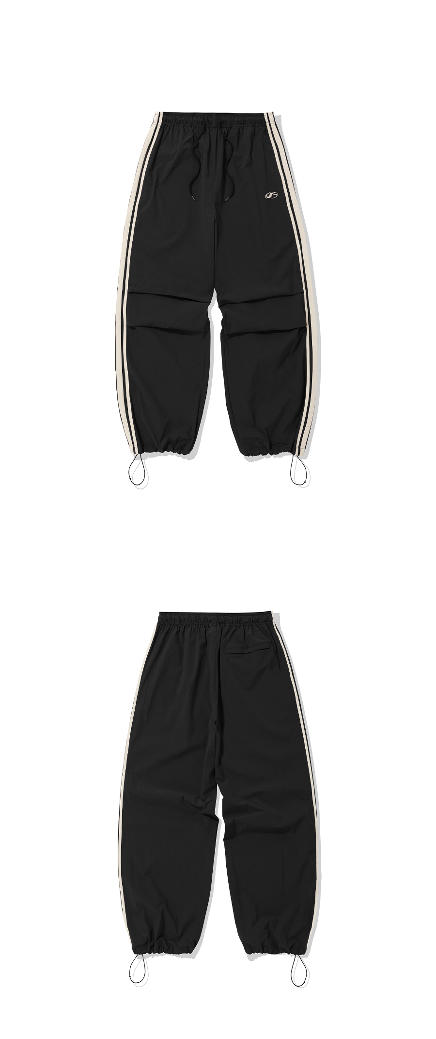 トラックパンツ・ジャージ FILLUMINATE Nylon Two-Tuck Taped Pants_4colors MUSINSA公式 | FILLUMINATE Nylon two-tuck taping pants-black