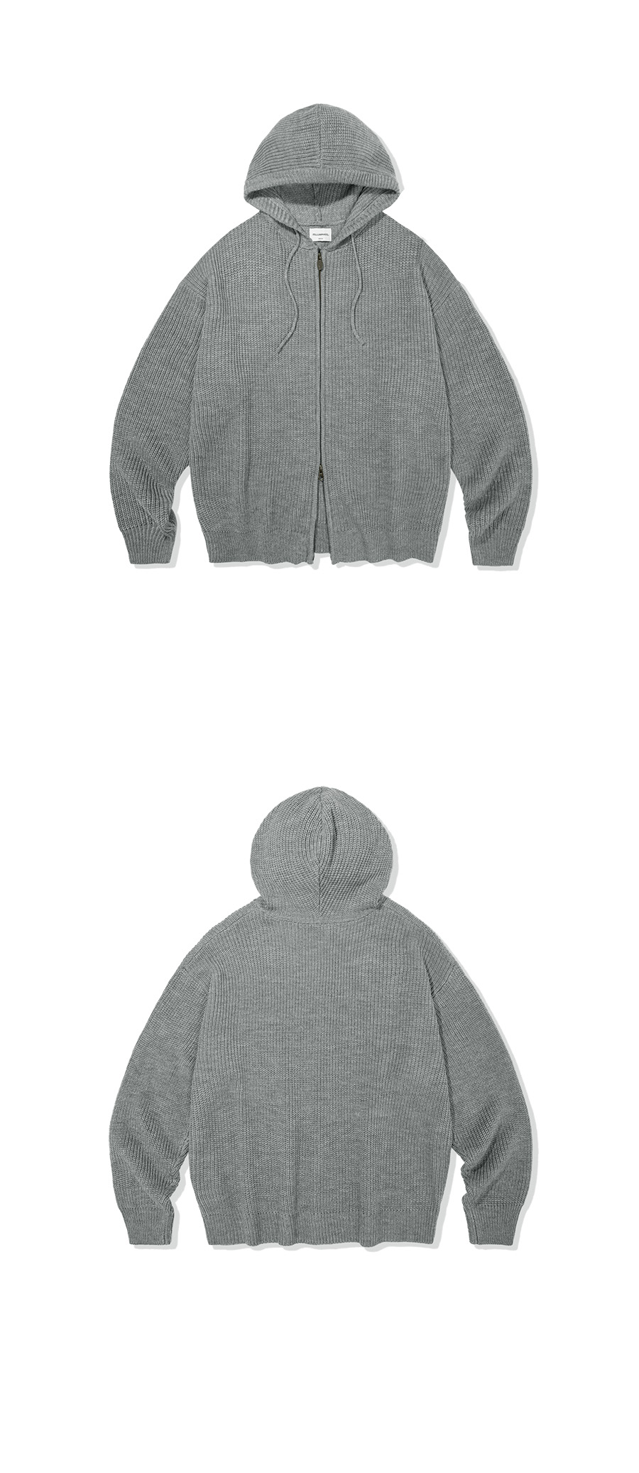 【未使用・タグ付】Milled Knit Hoodie/グレーB MUSINSA | FILLUMINATE Subdued Knit Hoodie Zip-Up - Grey