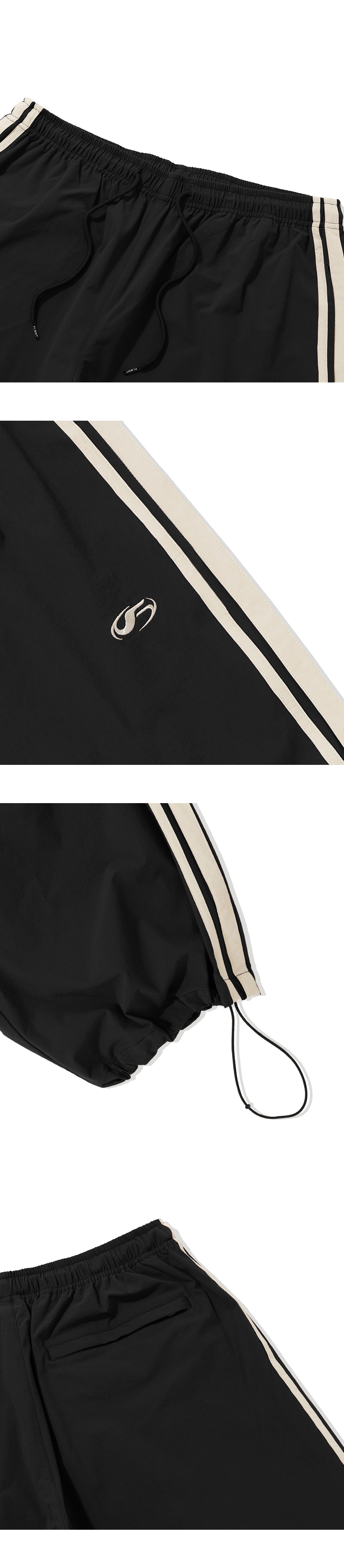 トラックパンツ・ジャージ FILLUMINATE Nylon Two-Tuck Taped Pants_4colors MUSINSA公式 | FILLUMINATE Nylon two-tuck taping pants-black