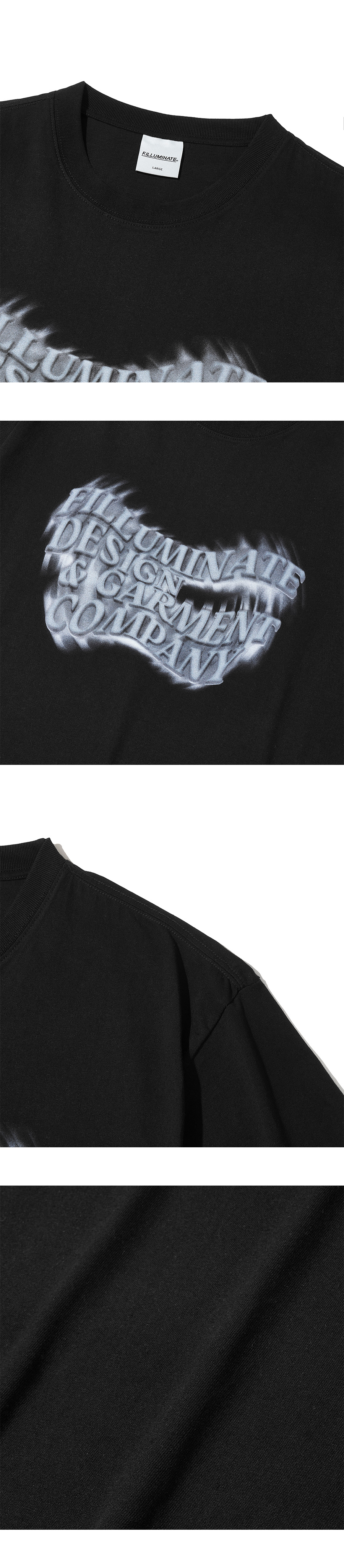 MUSINSA | FILLUMINATE DTP FLM Garment Round T-Shirt - Black