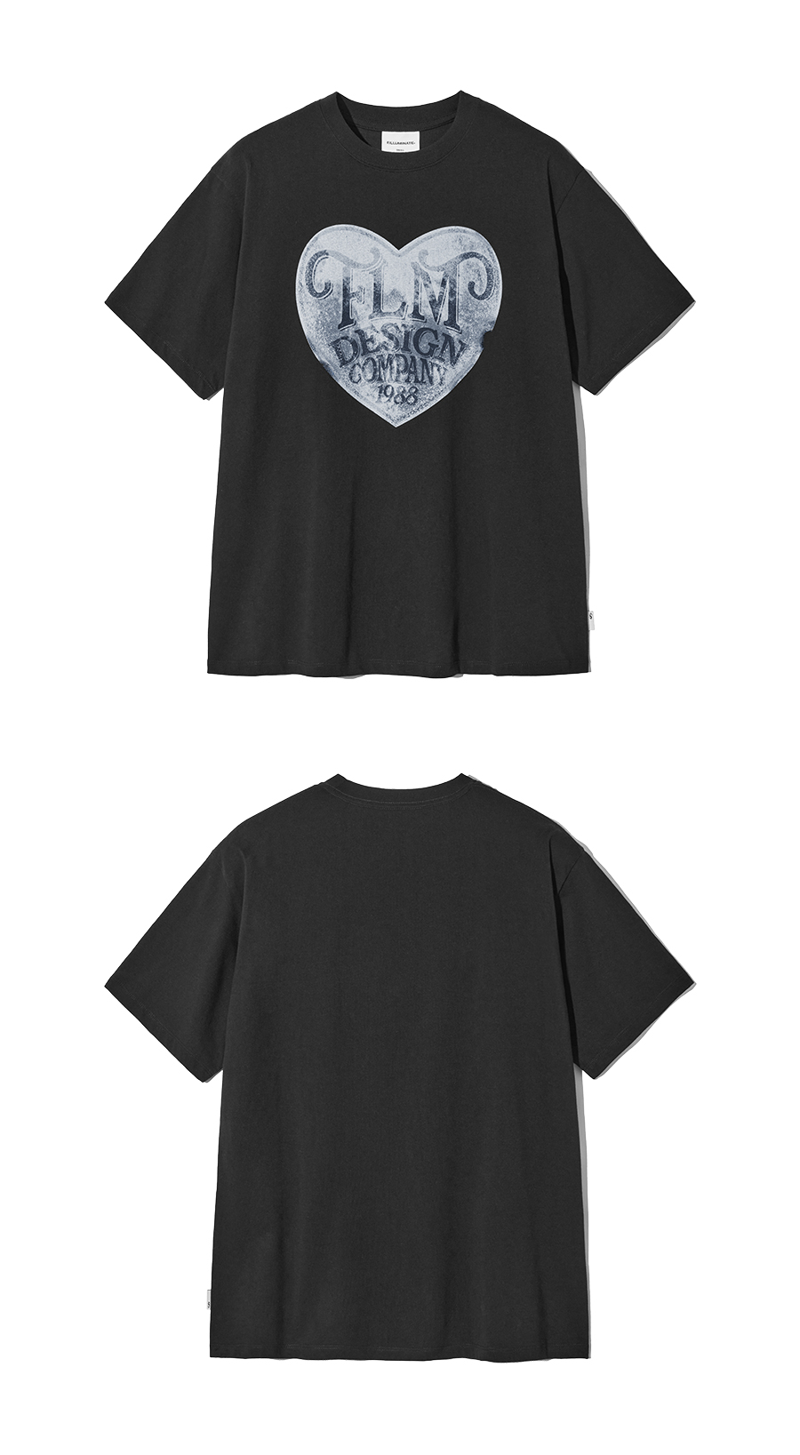 ★(G)I-DLE シュファ★関税込★RAIVE★Loveclub Graphic T-shirt FLM Vintage Heart Graphic T-Shirt-Black | ファッション通販