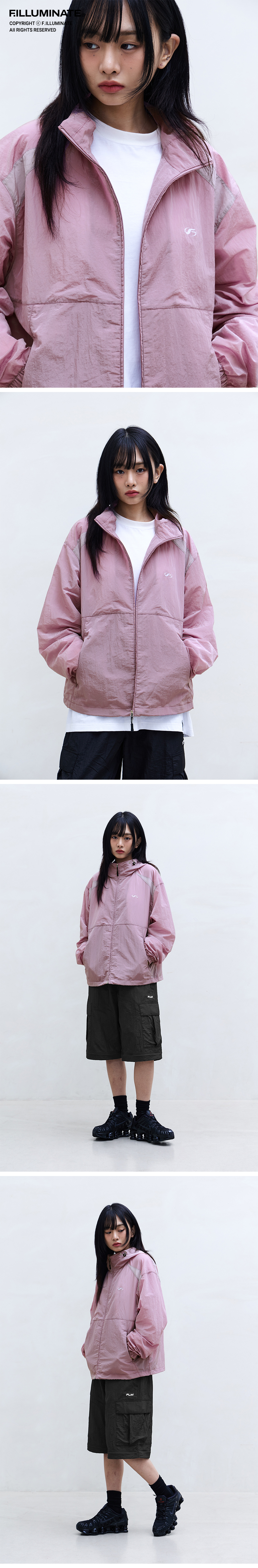 Sheer Leisure Logo Windbreaker-Pink - F.ILLUMINATE