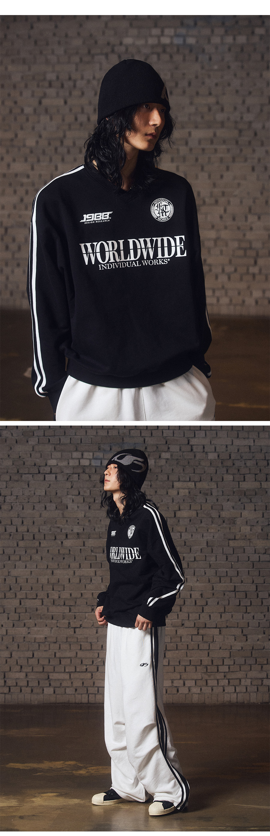 スウェット・トレーナー F.ILLUMINATE World Wide Track Sweatshirt 4FT1555 World Wide Track Sweatshirt-Black - F.ILLUMINATE