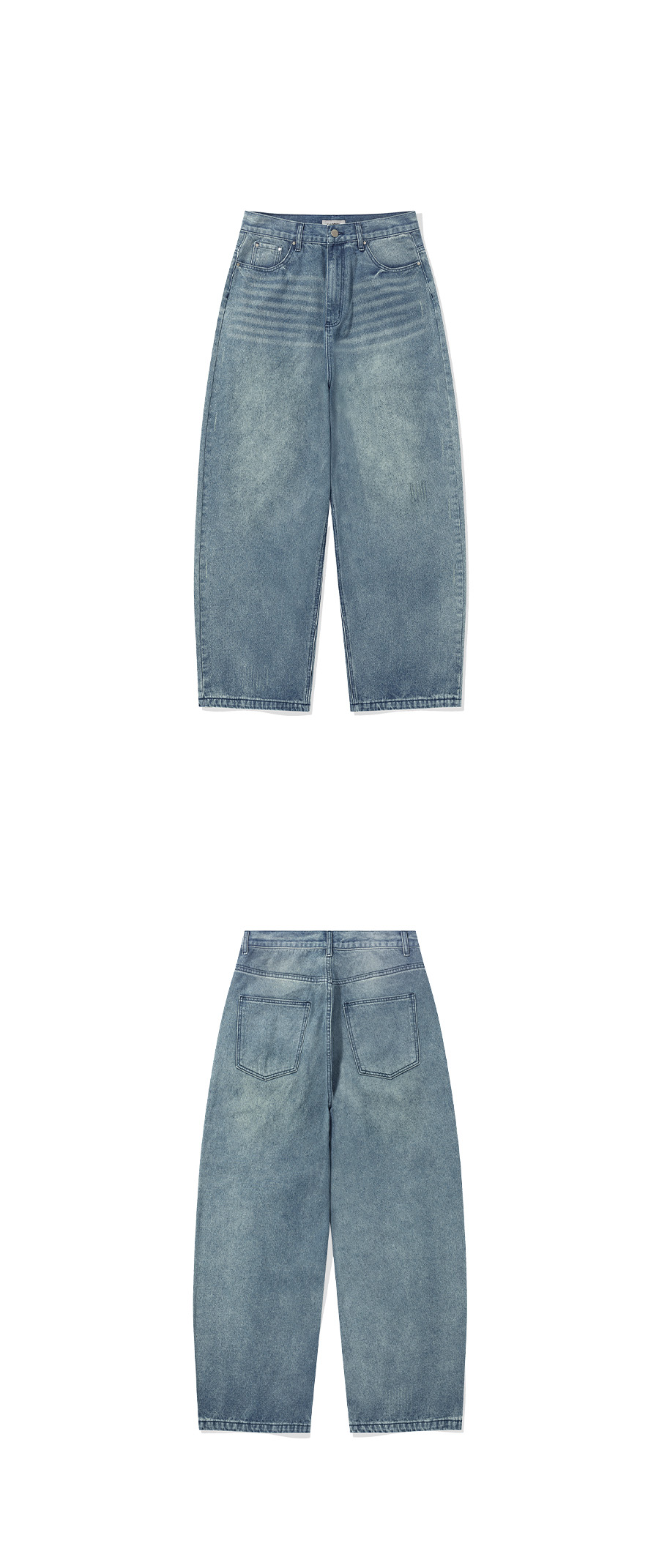 MUSINSA | FILLUMINATE Damage Washed-out Denim Pants-Blue