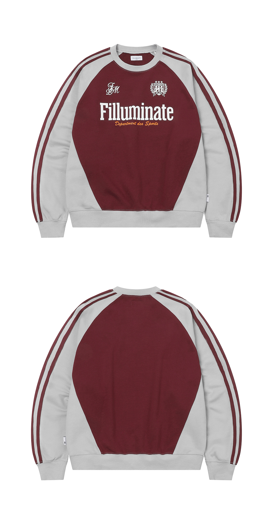 スウェット・トレーナー F.ILLUMINATE Sporty Raglan Sweatshirt 5JH377 Sporty Raglan Sweat Shirt-Wine - F.ILLUMINATE