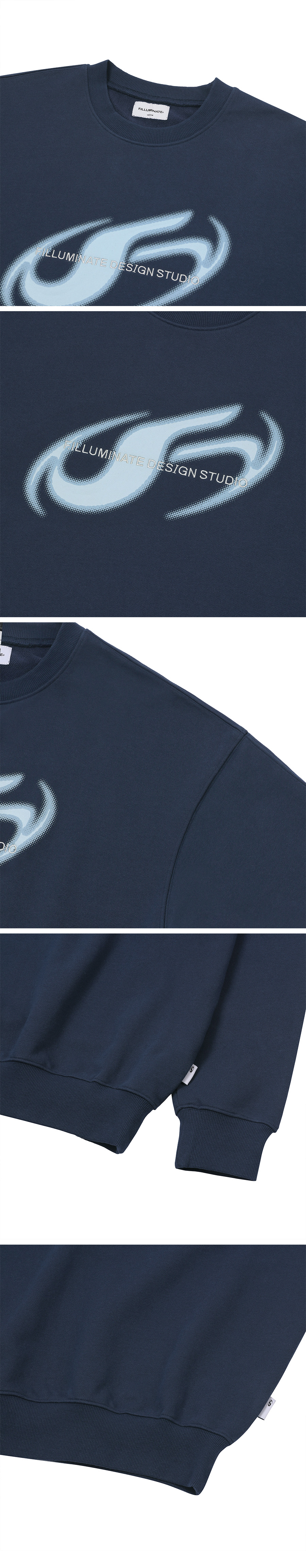 スウェット・トレーナー F.ILLUMINATE Slant Symbol Logo Sweatshirt 5JH378 Slant Symbol Logo Sweat Shirt-Navy - F.ILLUMINATE