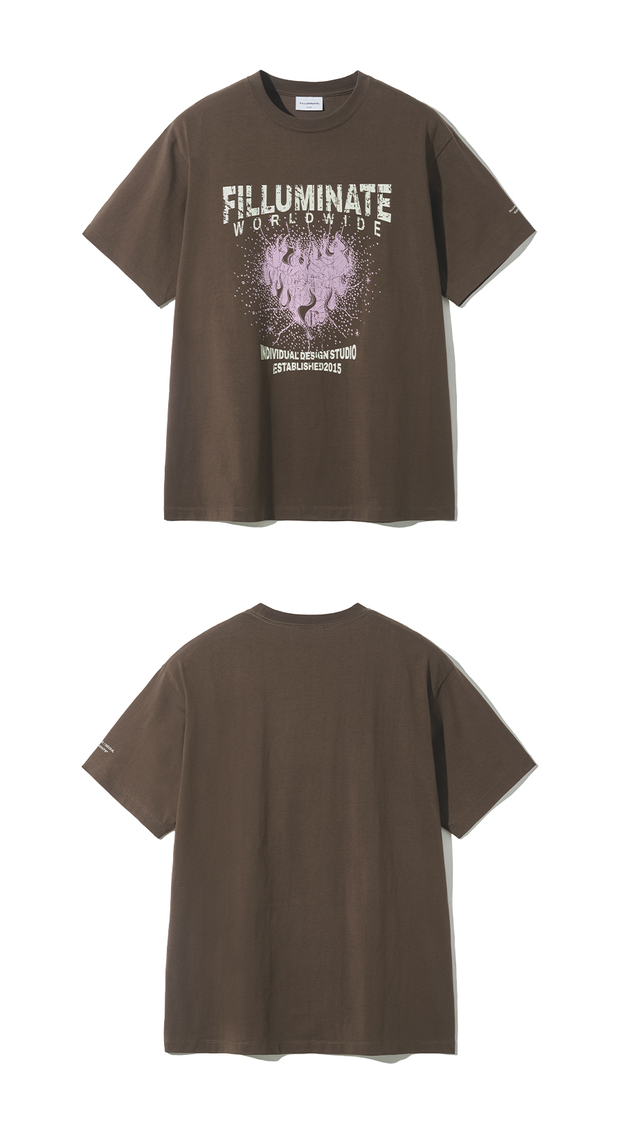 Burning Heart T-Shirt-Brown - F.ILLUMINATE