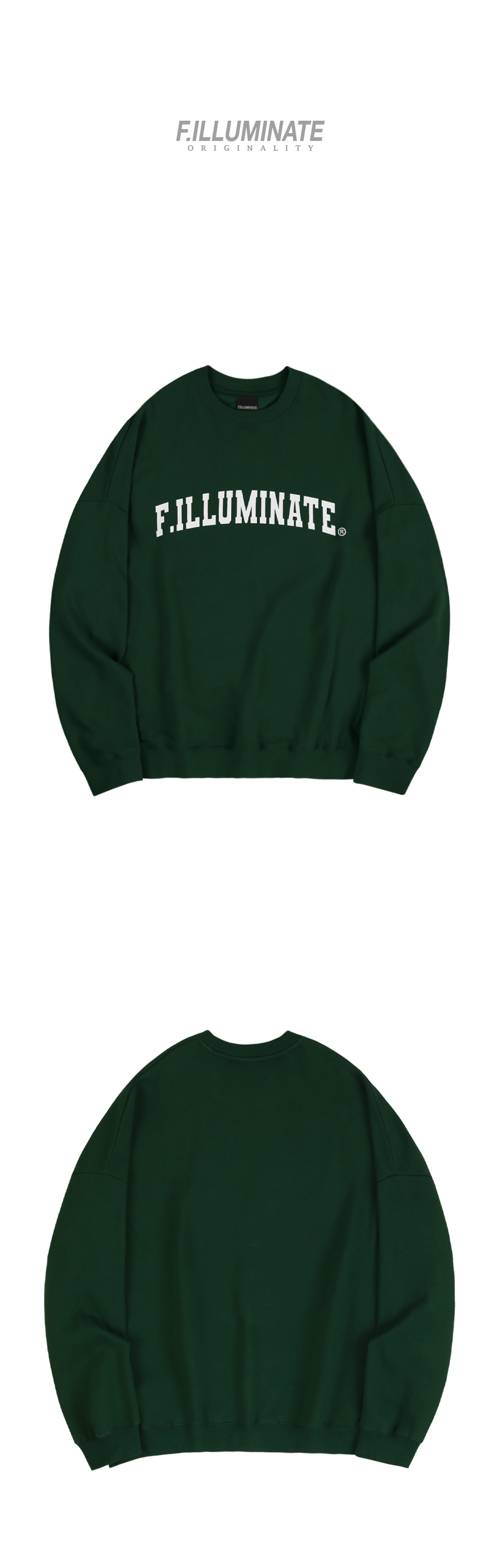 Overfit Arch Logo Sweat Shirt-Green - F.ILLUMINATE
