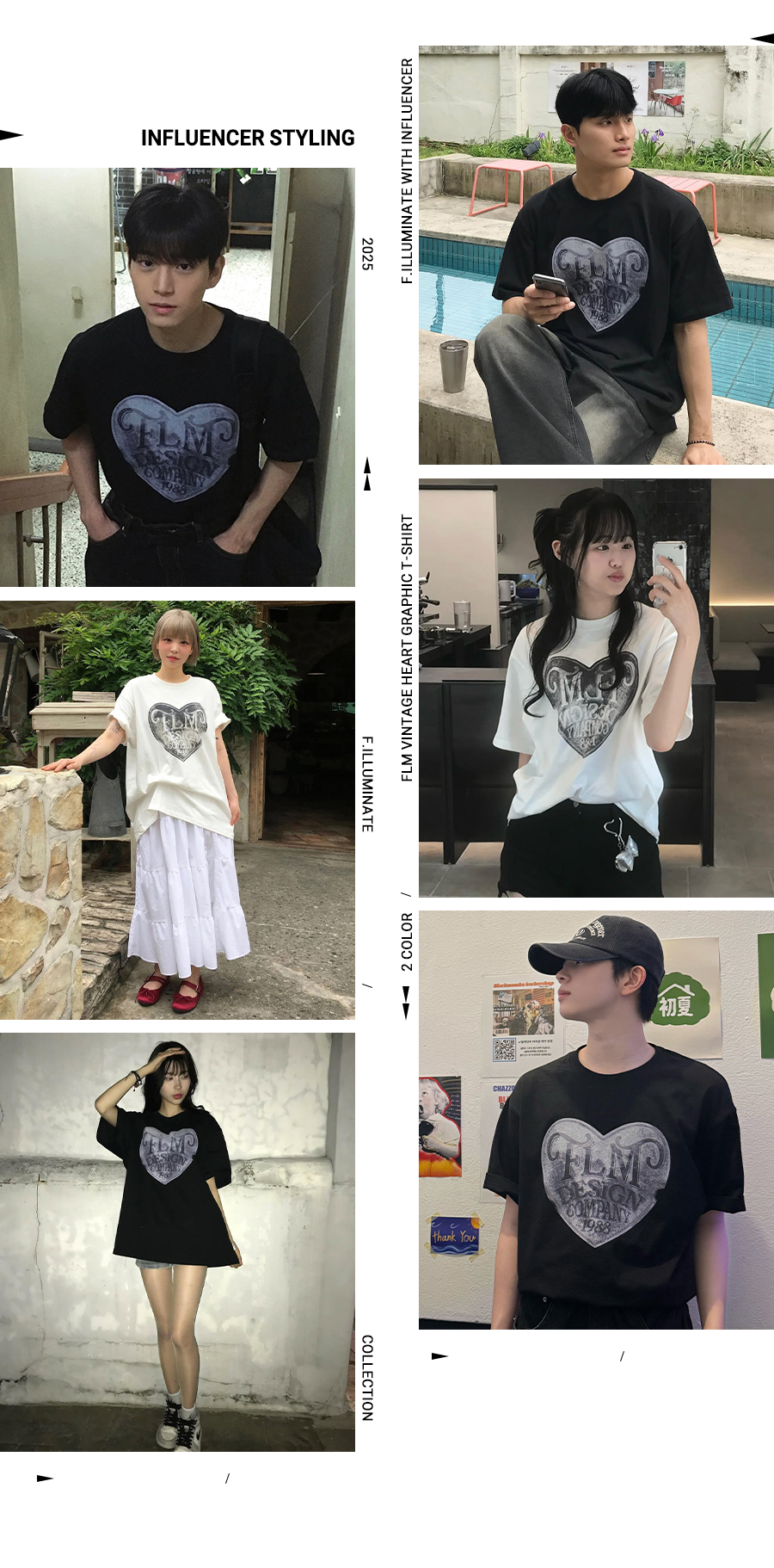 FLM Vintage Heart Graphic T-Shirt-Black - F.ILLUMINATE