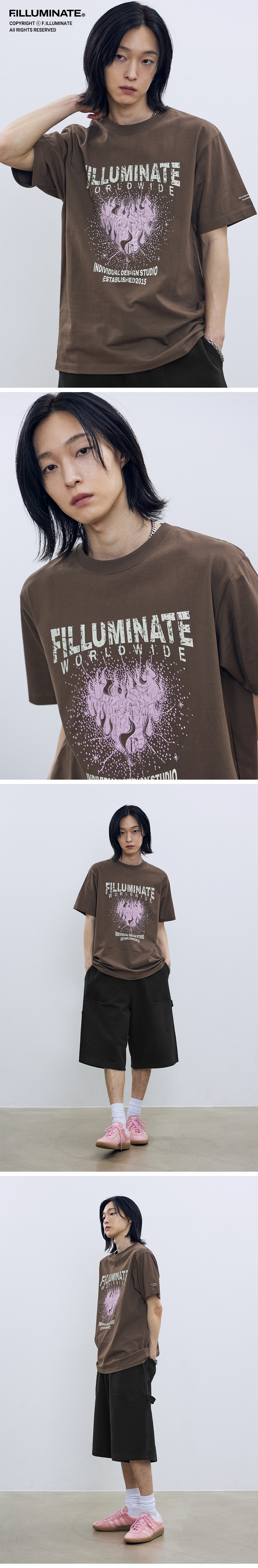 Burning Heart T-Shirt-Brown - F.ILLUMINATE