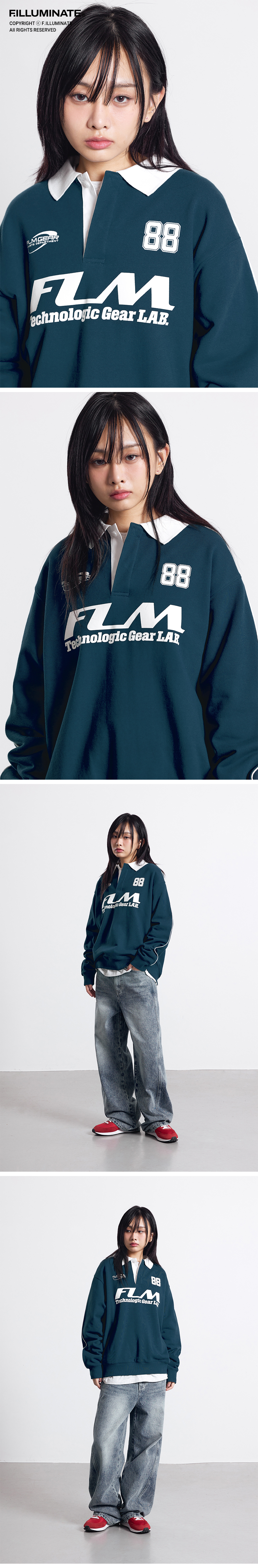 F.ILLUMINATEのFLM Stitch Logo Sweatshirt 全2色 FLM Big Logo Sweat Shirt-Blue - F.ILLUMINATE