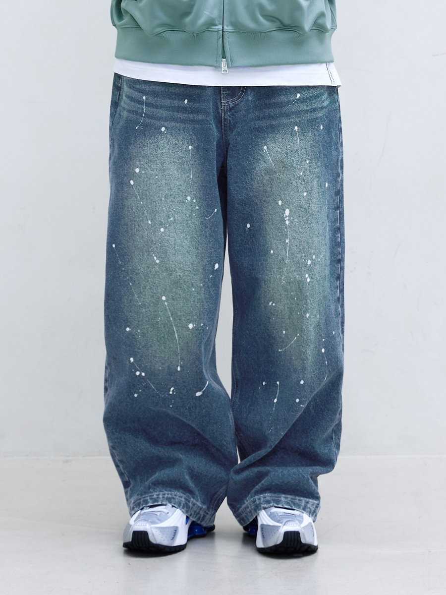 F.ILLUMINATEのSplash Wash Wide Denim Pants 全3色 F.ILLUMINATEのSplash Wash Wide Denim Pants 全3色
