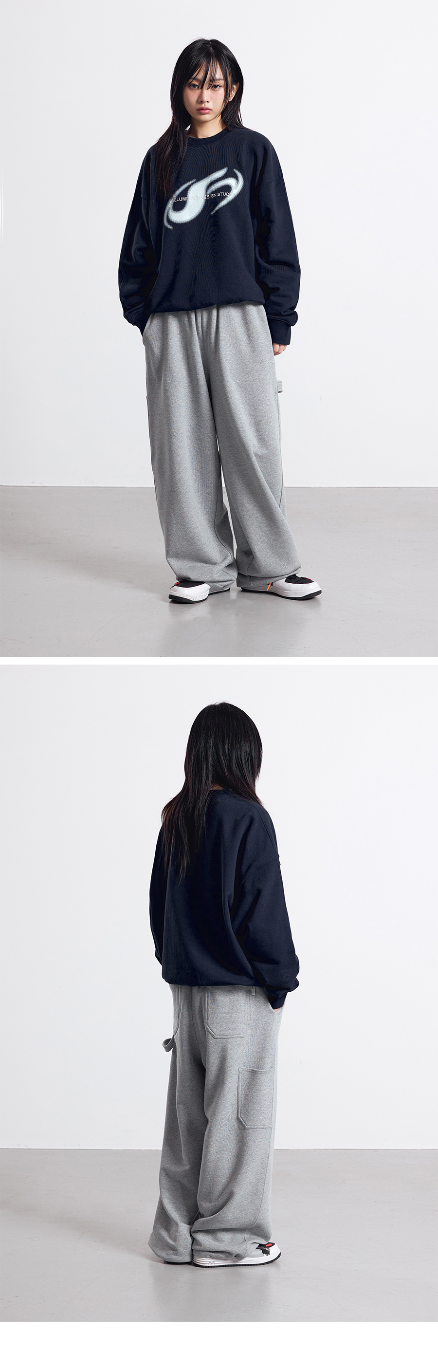 F.ILLUMINATEのSlant Symbol Logo Sweatshirt 全3色 Slant Symbol Logo Sweat Shirt-Navy - F.ILLUMINATE
