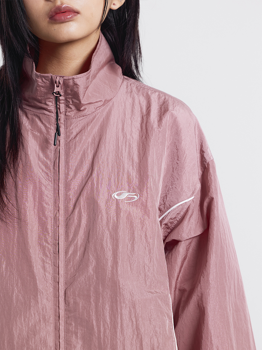 東福岡　ウィンドブレーカー Curved Line Wind Breaker-Black | ファッション通販サイト NUGU